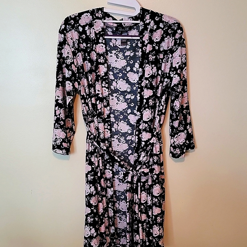 Rene Rofe floral robe small with waist tie